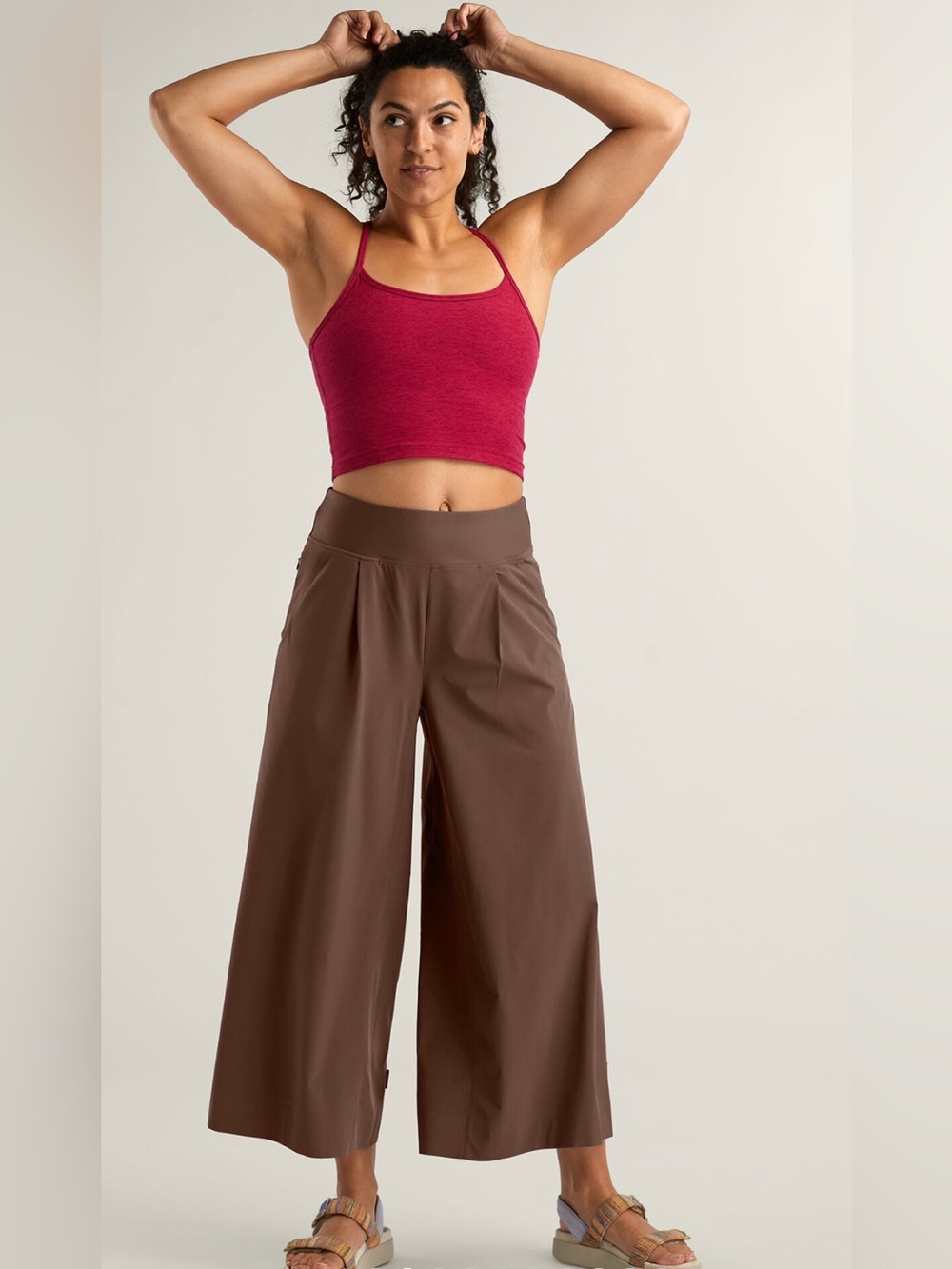 NWT Title Nine Round Trip Wide Leg Pants, Espresso Brown Size M